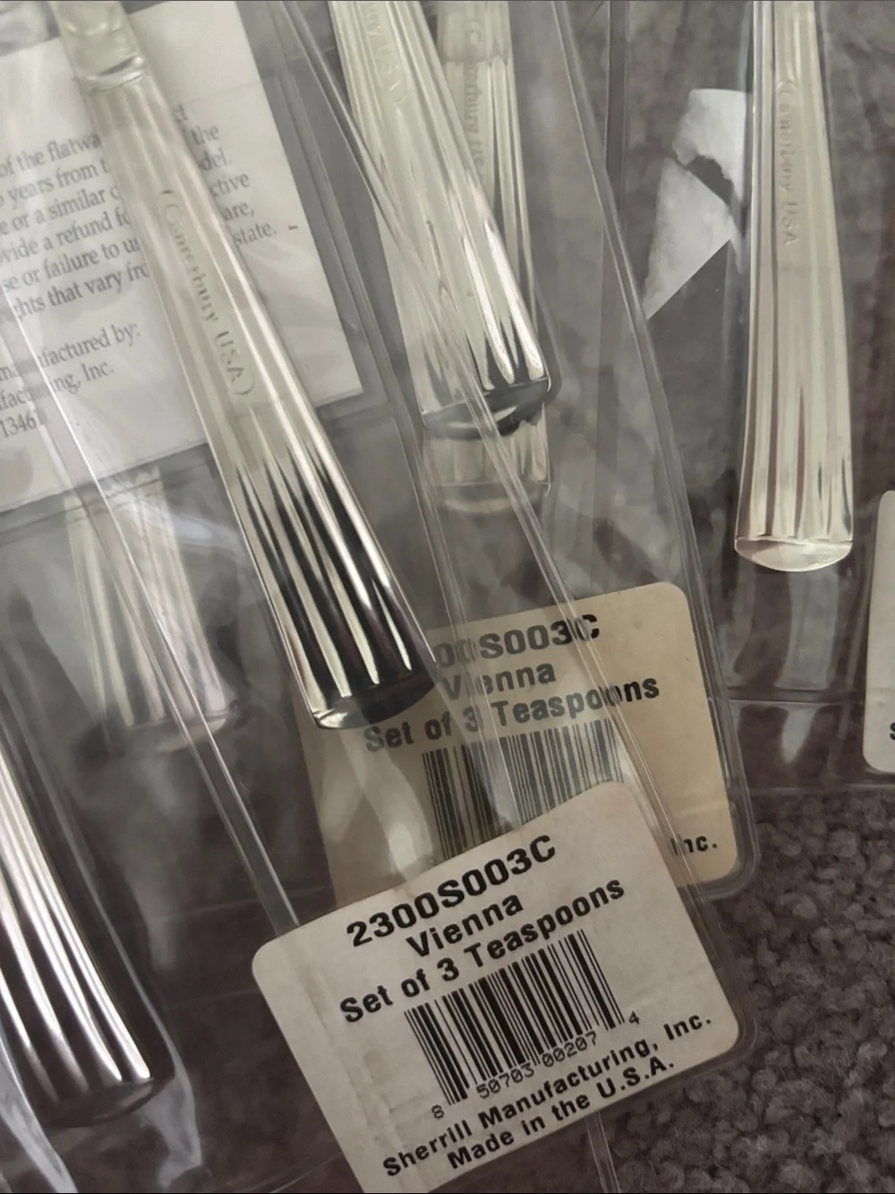 Vintage sherrill Canterbury Vienna new stainless steel flatware,45 pieces